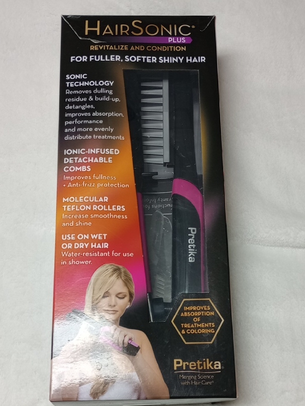 Hair Sonic Plus Ionic Infused Comb And Brush.